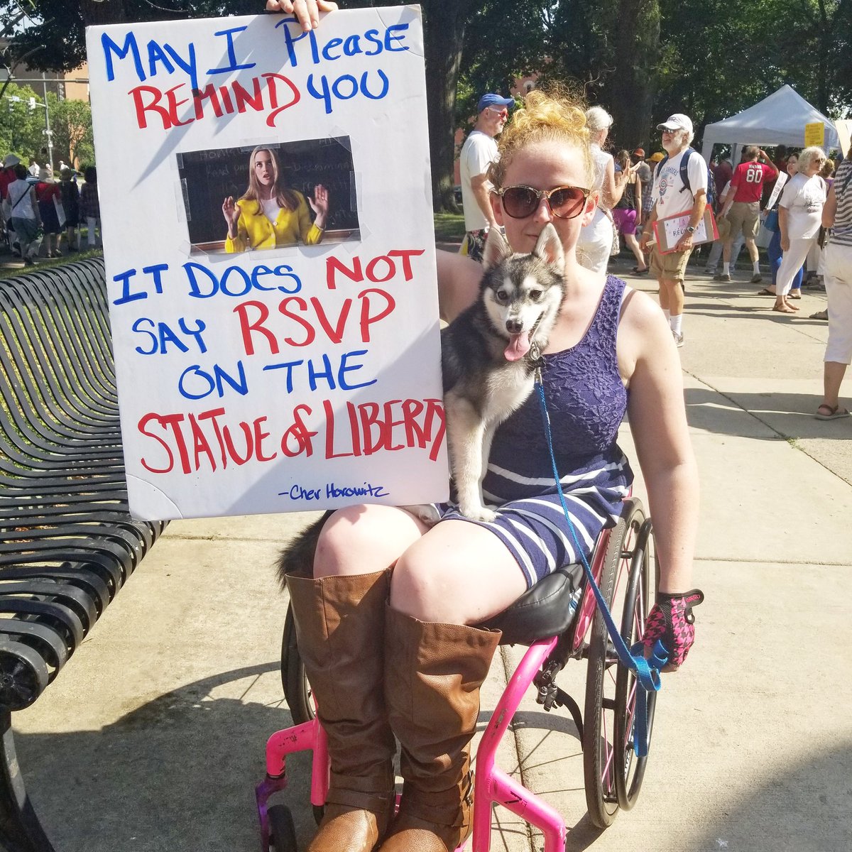 IStepFunny's tweet image. Taught Rocky about social justice, activism, &amp;amp; Clueless today. #FamiliesBelongTogether #activistlife #akk #alaskankleekai #clueless #itdoesnotsayrsvponthestatueofliberty