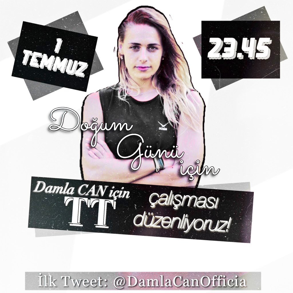 Sarı Fırtınamızın doğum günü için TT çalışmamız var. Hepiniz davetlisiniz! <a href="/damlacan_/">Damlacan</a> 📣💛

#Survivor2018 #Survivor #DamlaCan #DCFC