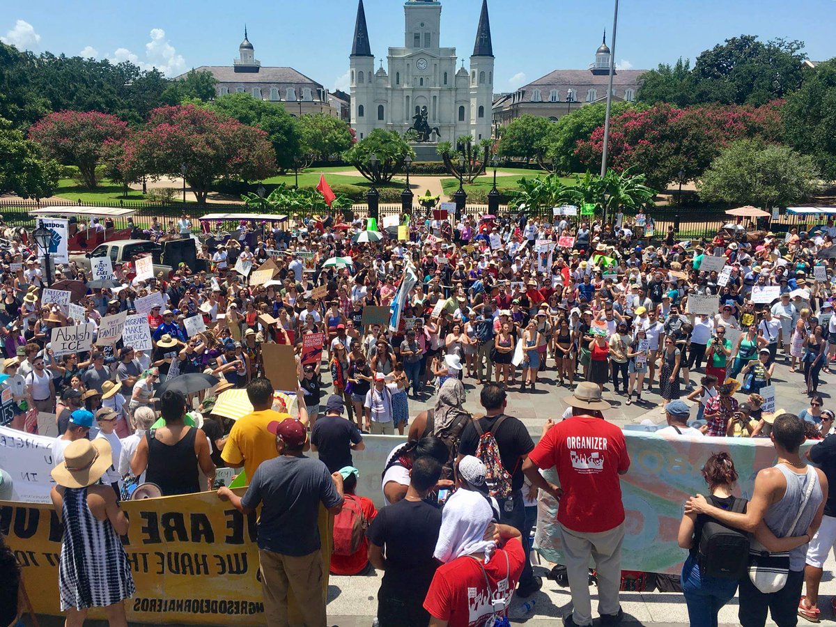 5000 people braved the heat to put these horrible policies on the hot seat. #ReuniteFamiliesNow #NoBabyJails #NOLA
#FamiliesBelongTogether