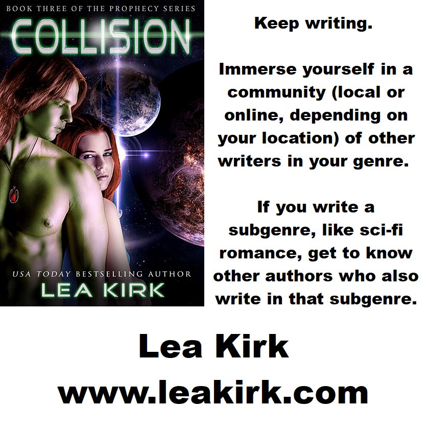 I'm talking with @LeaKirkWrites about #EnemiesToLoversRomance, green heroes and her brand new release Collision. ow.ly/By8v30kKeII #SciFiRomance #AlienRomance #WritingAdvice #WritingTips