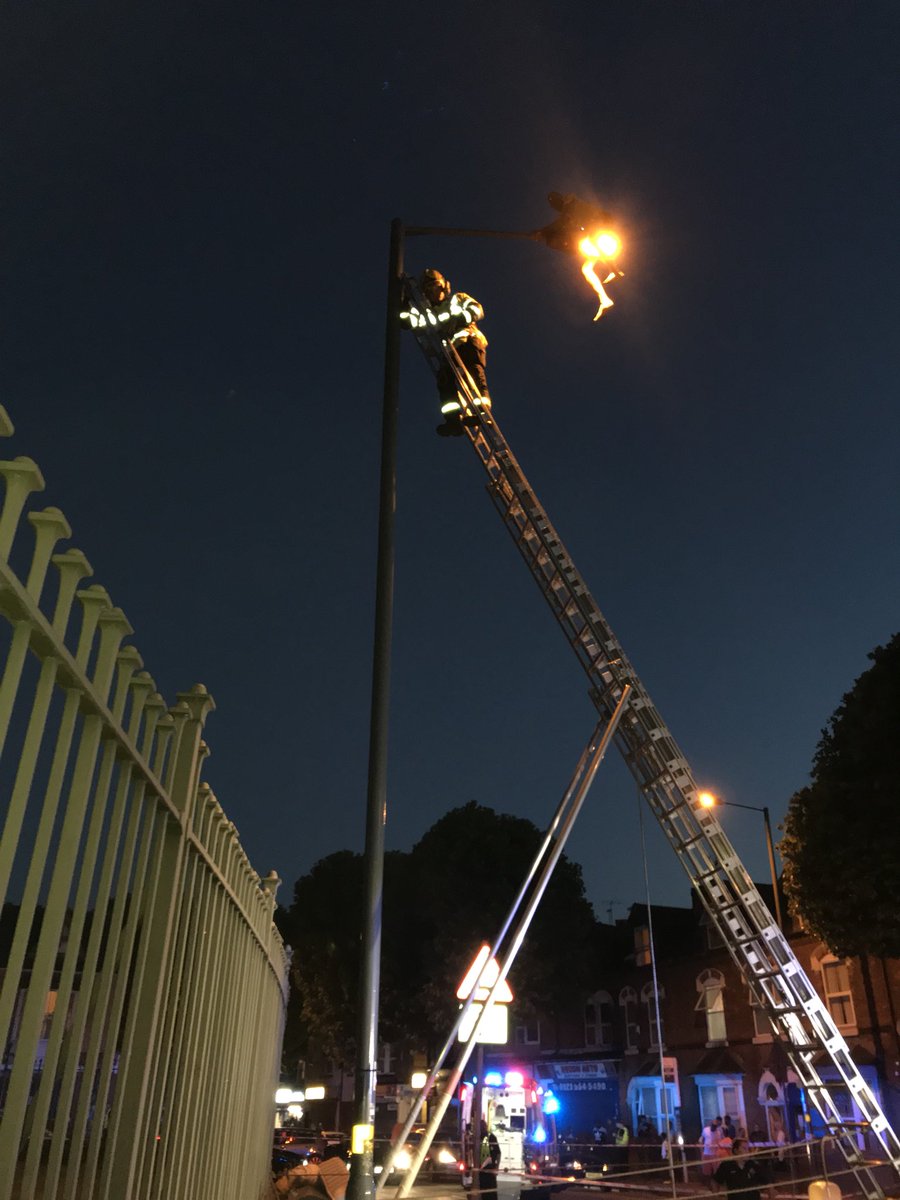 Blue watch @HandsworthFire @HighgateFire  rescue man swinging from lamppost, great multi agency work with <a href="/WMASHART/">WMAS HART</a> AND <a href="/WMPolice/">West Midlands Police</a>