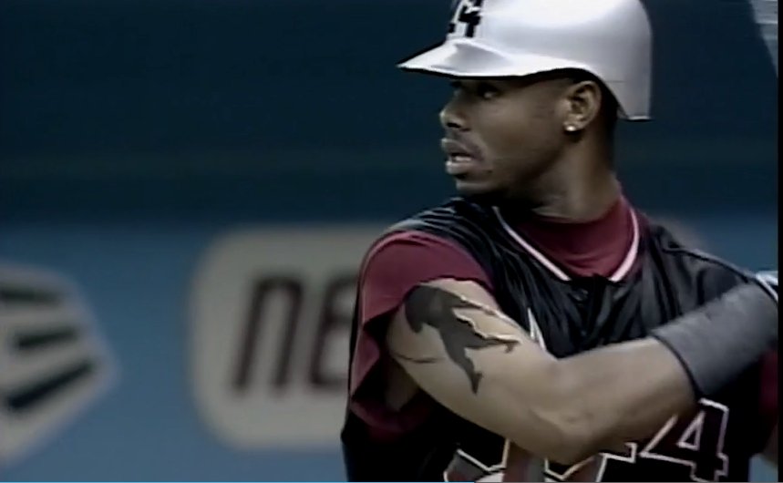 Jessica Kleinschmidt on X: Ken Griffey Jr. painted a temporary tattoo of  himself during the 1998 Turn Ahead the Clock Night and it's the greatest  thing I've ever seen  / X