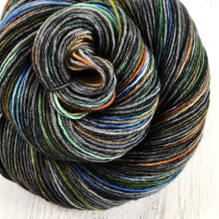 Rainbow After Dark ~ Glazed colorway. Sock weight, 80/20 sw merino/nylon, +/-400 yards, 4 available. 🌈 .
.
#yarn #handdyed #indiedyedyarn #yarnaddict #loveyarn #crochet #crocheting #crochetaddict #knit #knitting