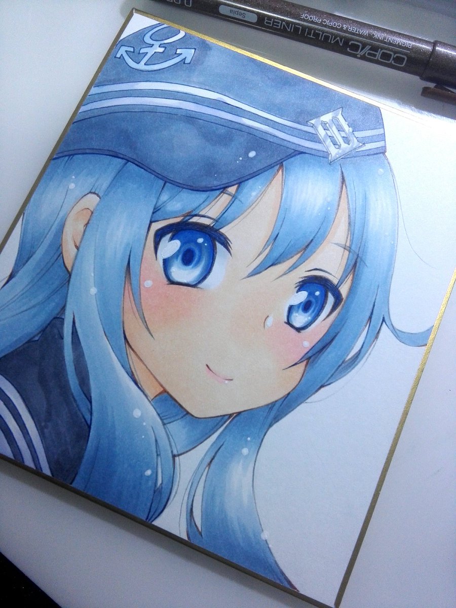響(艦これ) 「ミニ色紙に響。 」|古田朋大のイラスト