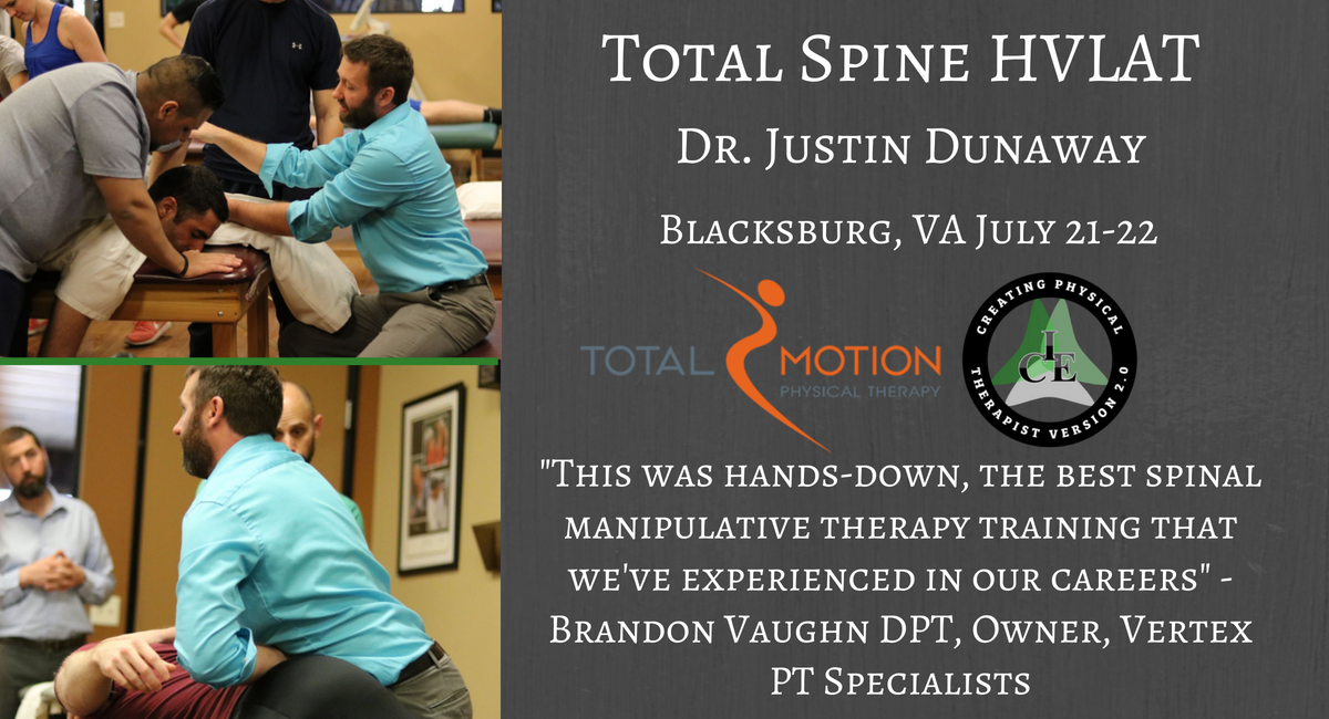 DrDunawayDPT's tweet photo. Join me on July 21-22 for the @icephysio Total Spine Thrust Manipulation seminar in Blacksburg VA. Click here to register: https://t.co/3NF78iPMyh https://t.co/hD1o99TBMX