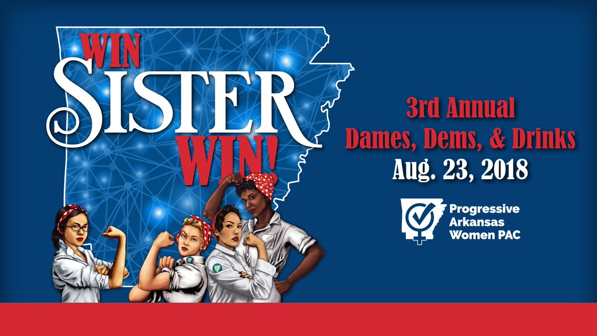 PAWPAC4AR's tweet image. If we want women to #WinSisterWin in Arkansas, we MUST support them! Join us at the 3rd Annual Dames, Dems, &amp;amp; Drinks fundraiser on August 23 and help your progressive sisters get elected! 

Get your tickets today! buff.ly/2yZLYt6 #arpx #arleg