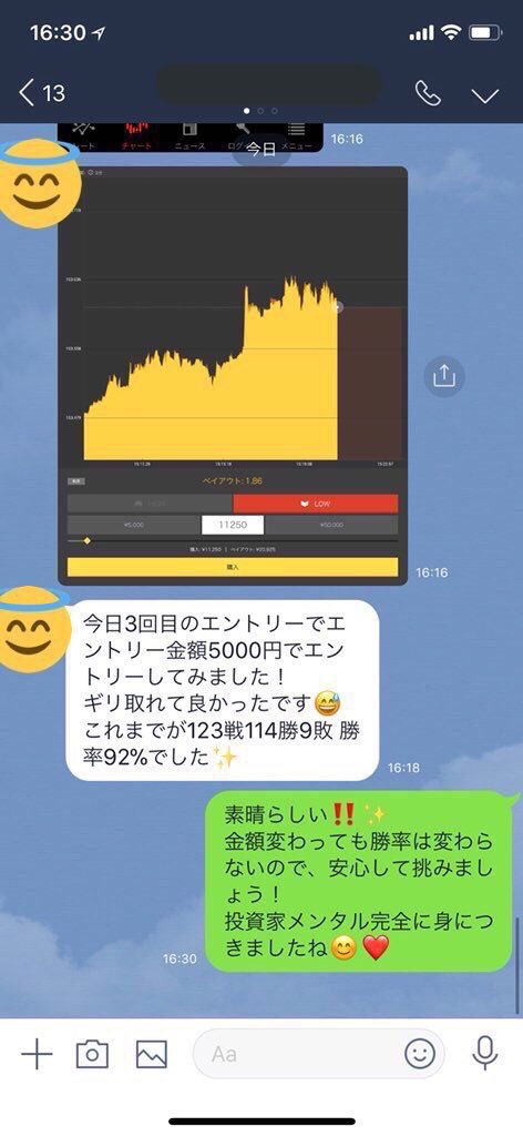 素晴らしい🙌✨

私が任された方が
こんなにも結果だしてくれた❤️

✨勝率92%✨

私自身もこのロジック対して
自信しかないもんな〜😳💓

本気で稼ぎたいなら
DMするべき❤️
DMして下さっている方も
順に対応しますね(*^_^*)❣️