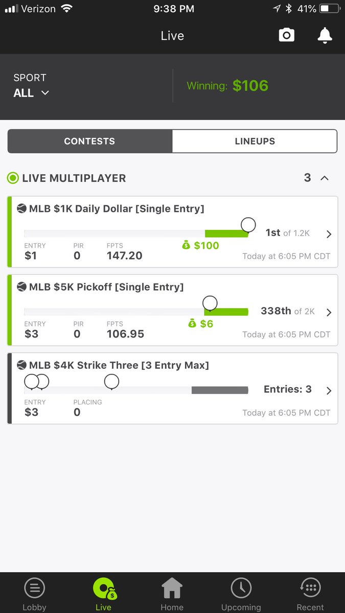 packer4646's tweet photo. Just a light GPP night. Thanks ⁦@GuruEliteDFS⁩ ⁦@Jeff_Mans⁩ ⁦@TommyG⁩ ⁦@draftcheat⁩ ⁦@JeffKCollins⁩ https://t.co/2pzs2arwfv
