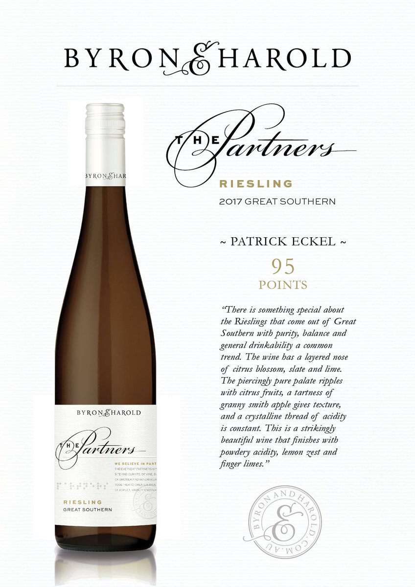ByronandHarold's tweet image. We 💛 receiving reviews like this! Thank you @winereviewer_au
#byronandharold #partnersriesling #95points