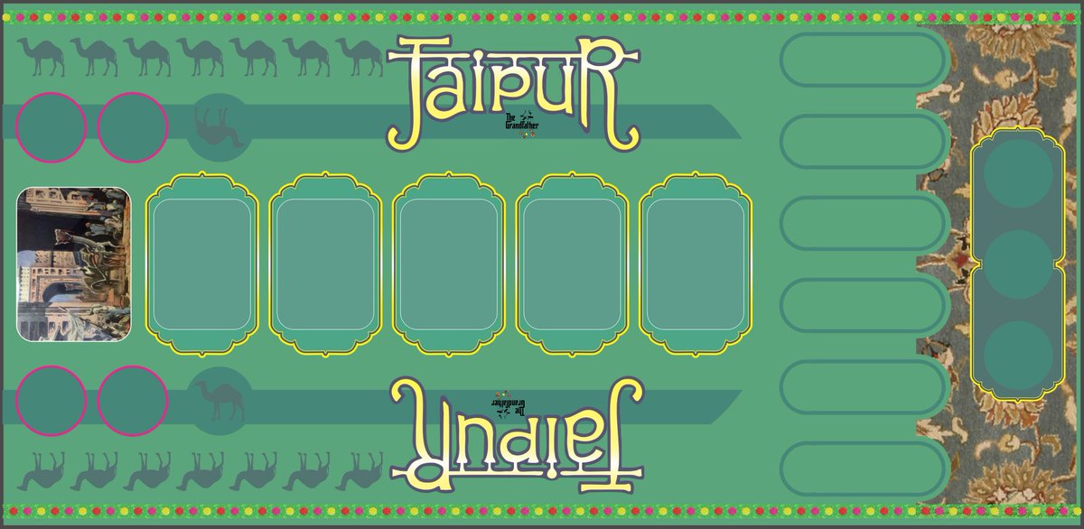 joejiang20's tweet image. This is a custom-made game pad#PLAYMAT for a card game called #JAIPUR, with clear printing and a smooth surface.#CUSTOMMAT  #CUSTOMPLAYMAT