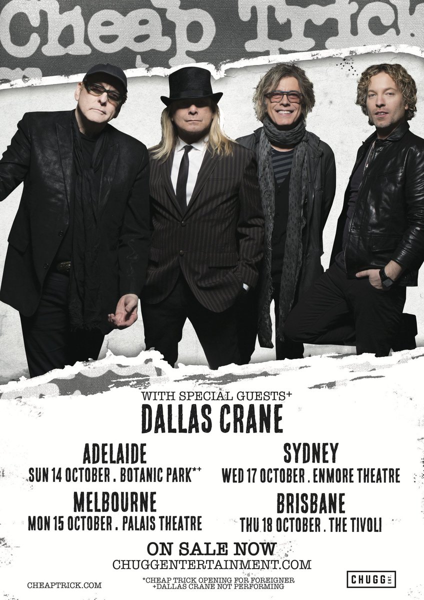 Dallas_Crane's tweet photo. Dallas hitting the road with Cheap Trick in October!
  https://t.co/BbGCCtCsGN https://t.co/0FqvOeb5Zz