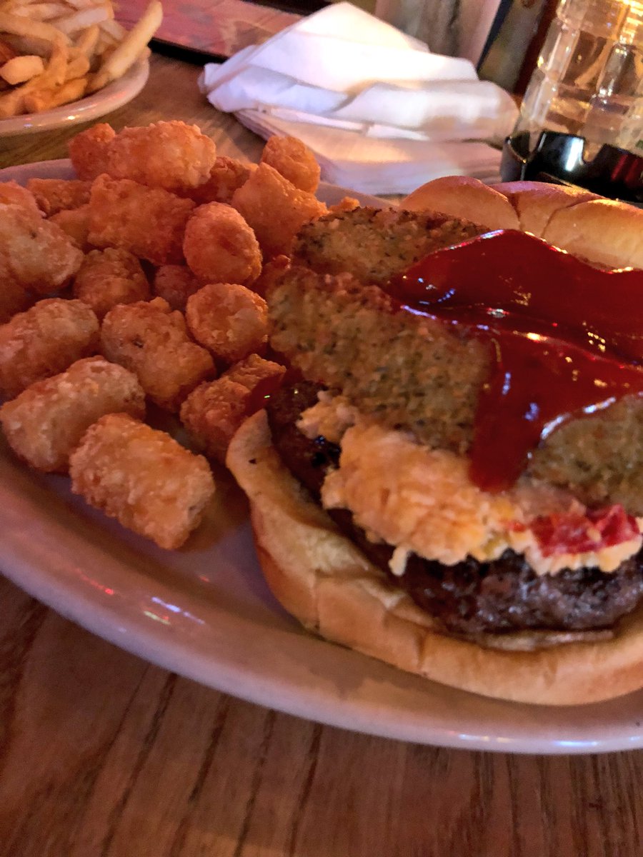 theredplate_'s tweet photo. The Vortex ATL
You ever seen whole fried pickle spears on a burger? yeah... neither have we! 

Presenting the Pickle Rick (yes Rick &amp; Morty fans). fried pickles, pimento cheese and szechuan sauce! 
@TheVortexATL 
#RedPlateGotYall https://t.co/iS5fkVq0az
