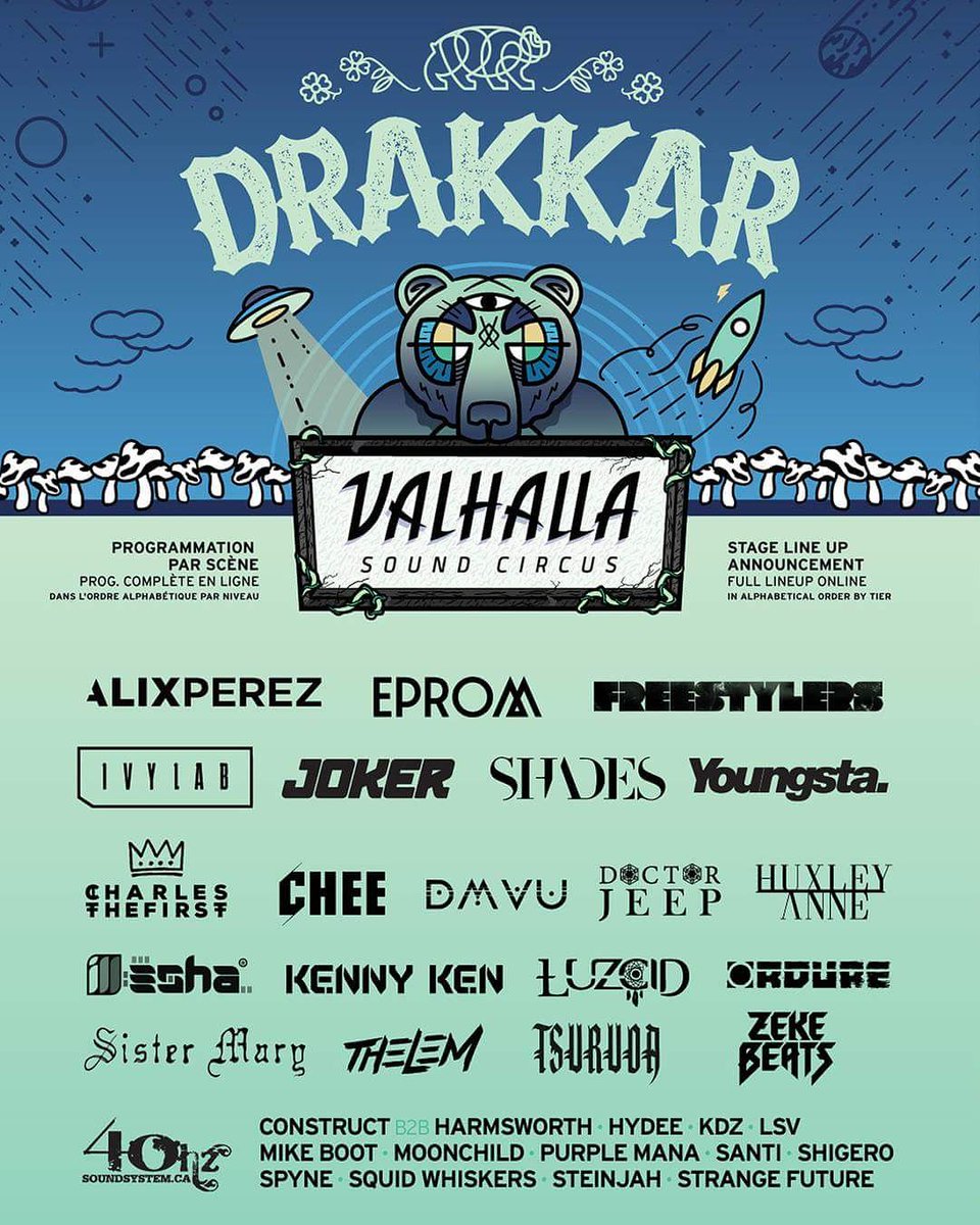 ValhallaSCMF's tweet photo. VALHALLA FAM! ⚡ 
We're proud to present you the 2018 #DRAKKAR stage lineup!
The last and final stage announcement is set for Monday afternoon ✨ https://t.co/BM9ML06BVB