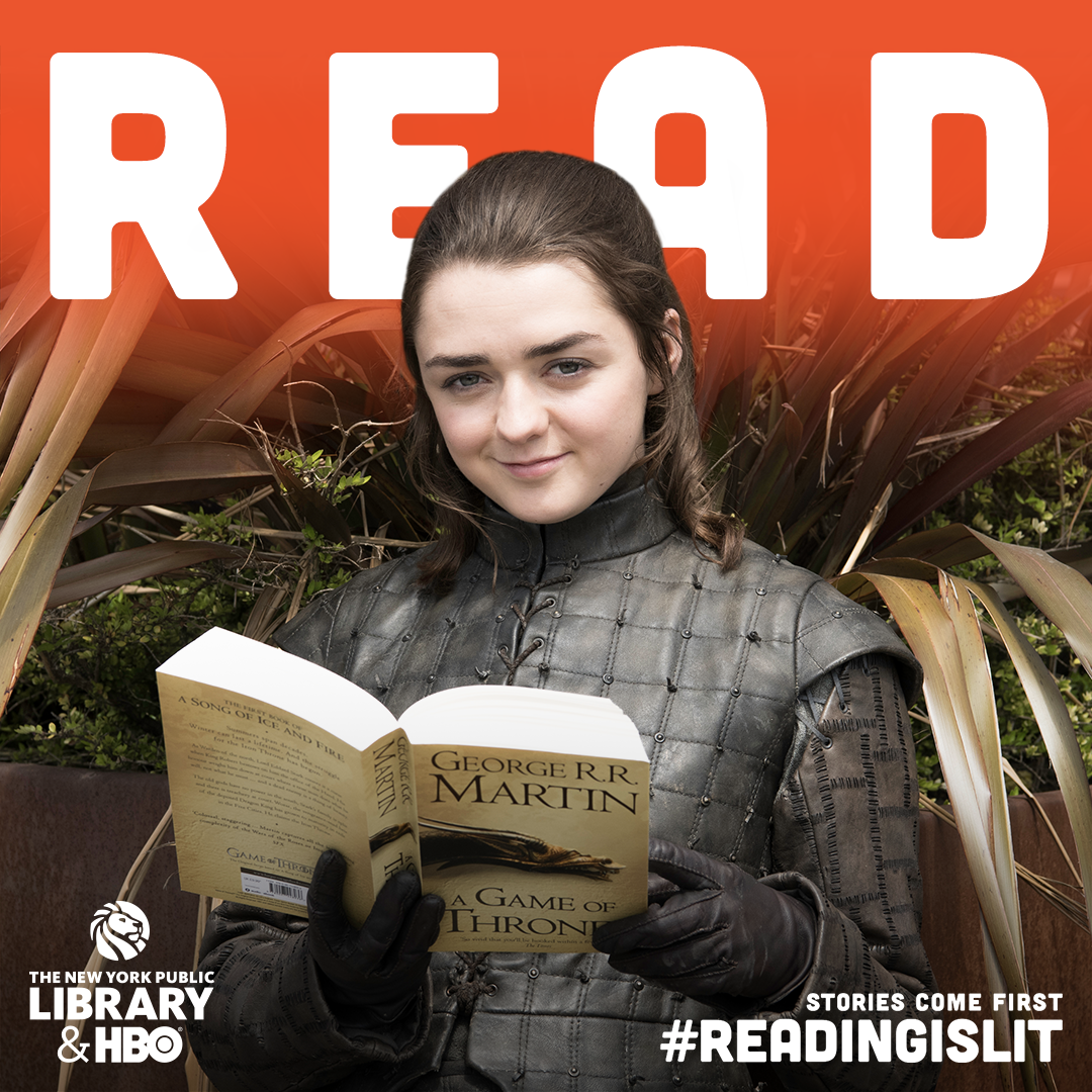 .@Maisie_Williams is celebrating #ReadingIsLit this summer. hbo.com/readingislit