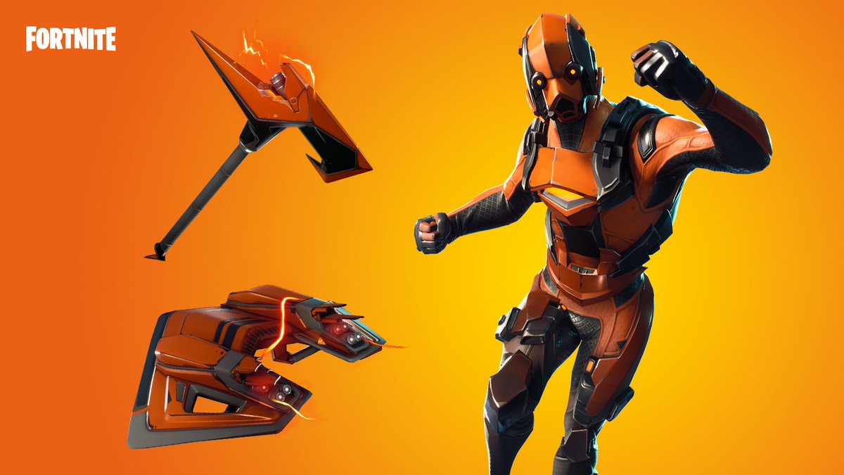 Fortnite's tweet image. Power up and charge into battle! Claim your spot at the top with the new Vertex Outfit and Apex Protocol Gear.

Available now.