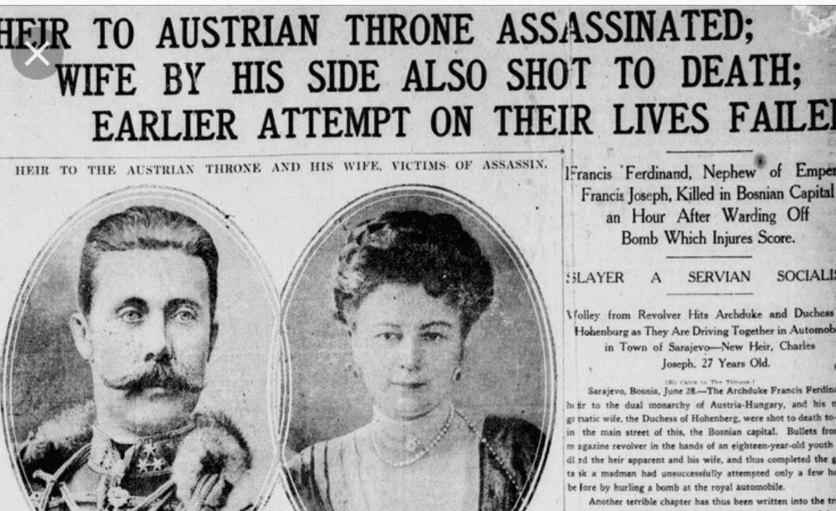 bowk13's tweet image. This Day in History: June 28, 1914 Wrong turn leads to World War I. #WorldHistory #Unit7