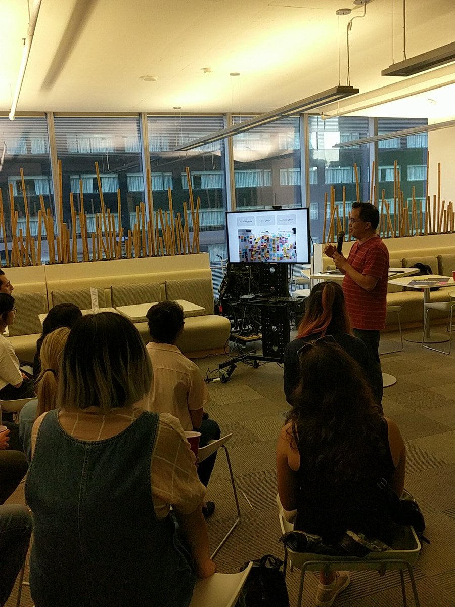.<a href="/andrewchak/">Andrew Chak</a> from <a href="/wattpad/">Wattpad</a> is giving a lightning talk at our Pantones and Patio event! #WeAreDesignX