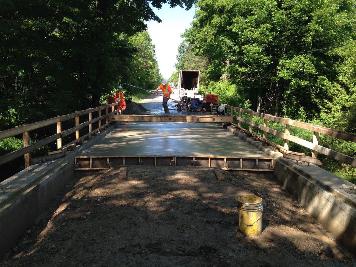 We poured the deck overlay in Clearview today. This is the last of the concrete work. Onto road grading and asphalt!
