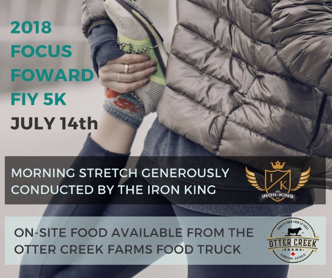 Start your run off right with morning stretches conducted by The Iron King! After the run/walk enjoy delicious eats from Otter Creek Farms Food Truck!