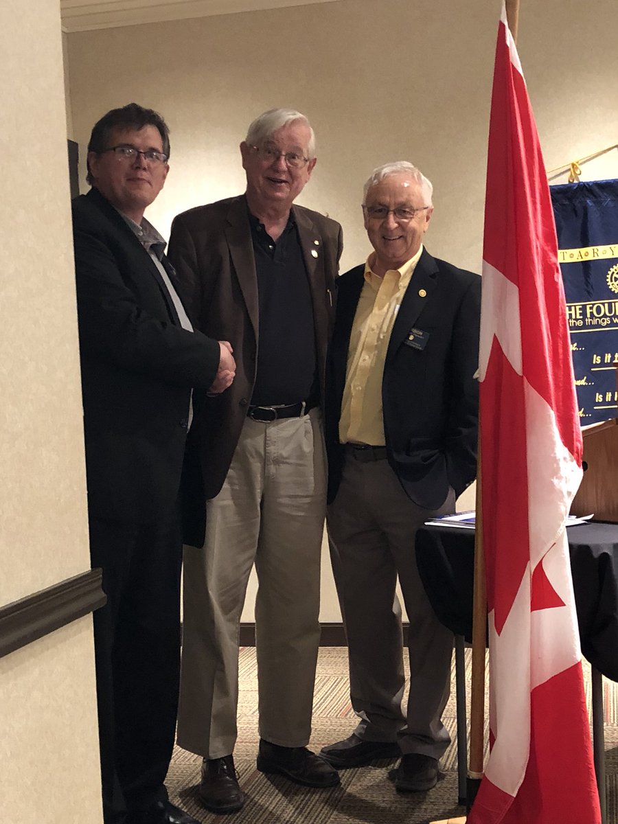 Olaf Janzen was inducted into the club today. Pictures here with outgoing president Andre Power and Verbon Hewlin.