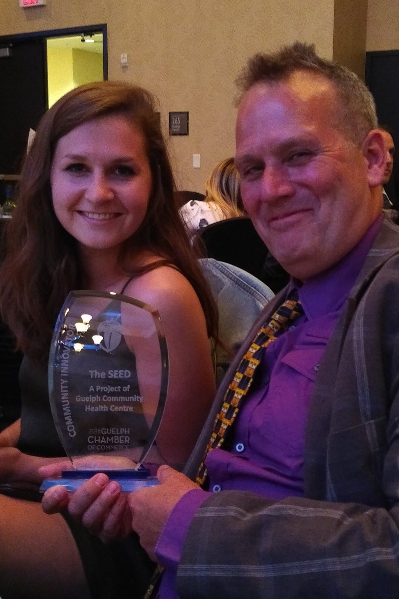 We did it! The @SeedFoodHub wins the Community Innovator  <a href="/GuelphChamber/">Guelph Chamber</a> Award! #healthequity @GuelphCHC <a href="/GuelphNSC/">GuelphNSC</a>