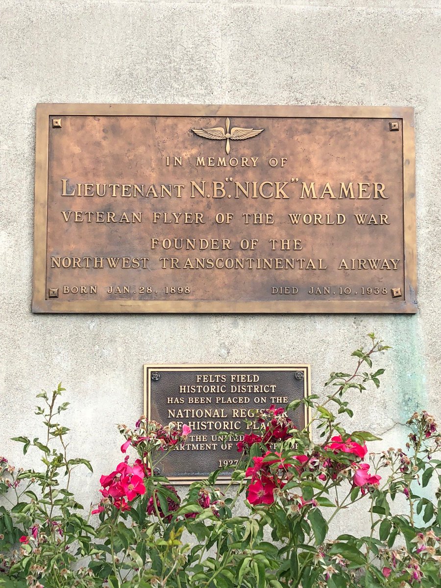 MtDogSignCo's tweet photo. Just found out why our street is named "Mamer" Rd.   It is named for Lt Nick Mamer, pilot, WWI Vet, and one of the founders of the Northwest Transcontinental Airway.  He was the pilot for the airline's first Spokane to Seattle flight, on Dec 3, 1933, in a Waco Biplane. https://t.co/qDuAiSdgXF
