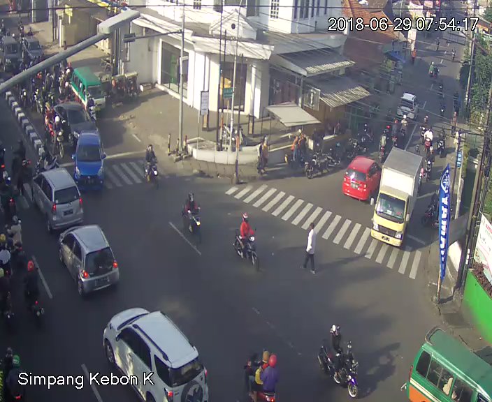 07.54 WIB Simpang Kebon Kopi Arulin Terpantau Ramai Lancar