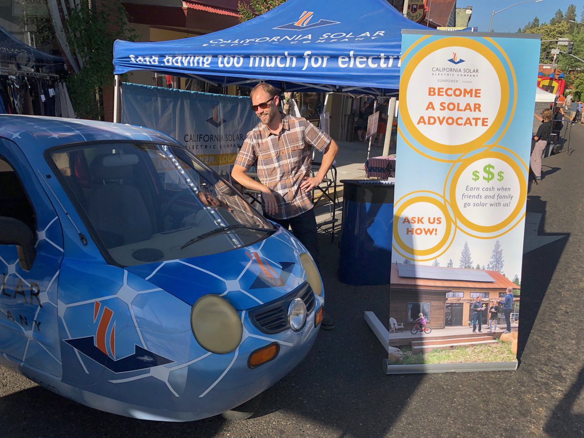 CalSolarCo's tweet image. Travis is here at the Grass Valley Thursday Night market until 9pm tonight. Come out and say hi!