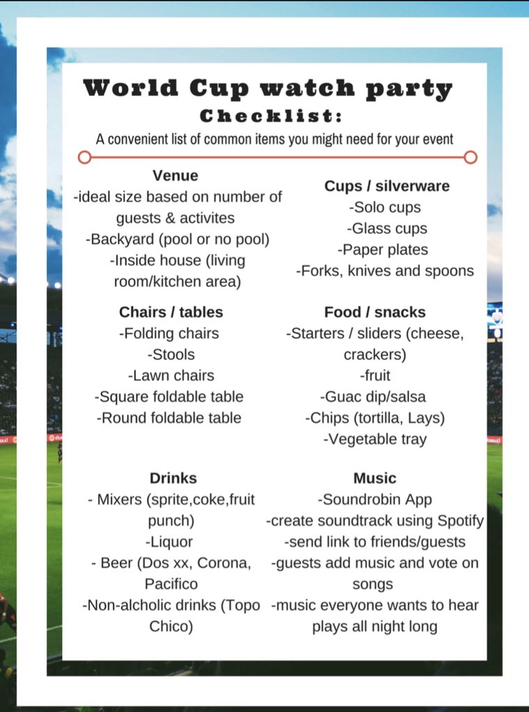 soundrobinapp's tweet photo. Watching the W O R L D C U P ? Use this #soundrobin #blog to help you prepare for the best P A R T Y⚽️🎉 https://t.co/Mtr6ATHP0f
