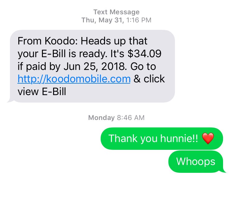 saranamespetra's tweet photo. How’s my dating life going? Well I accidentally texted this to @koodo instead of texting my friend and still got left on read, so https://t.co/MmugENfM8i