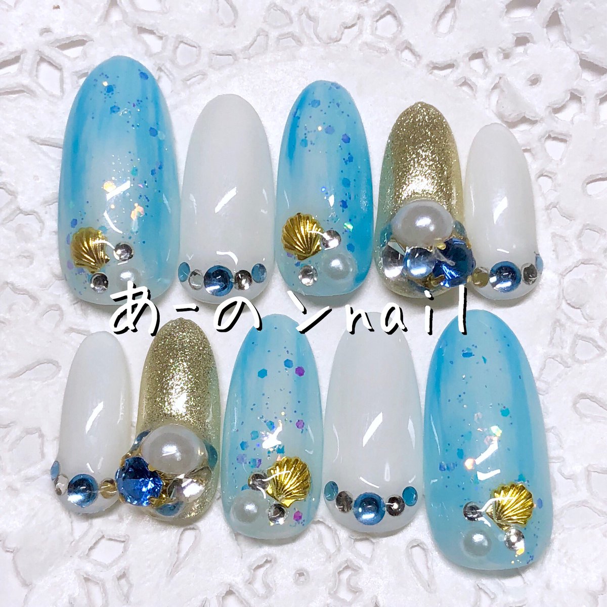 Twitter पर あ のンnail ネイル垢 青と白の縦グラデーション オーロラホログラムでキラキラビジュー盛りネイル Nailstagram ネイルアート ネイルチップ ネイルブック おしゃれさんと繋がりたい ネイル好きさんと繋がりたい ネイル ネイルデザイン