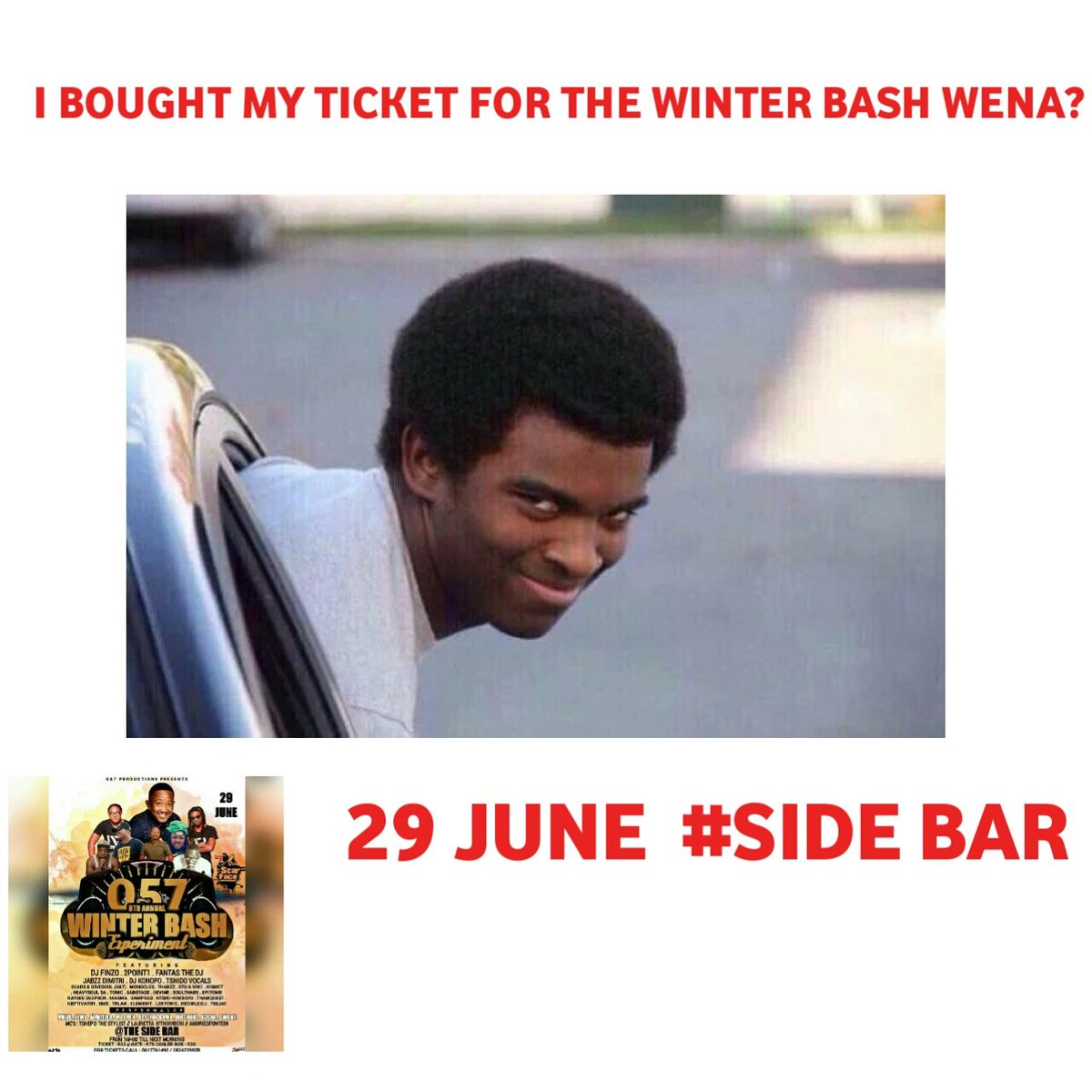 057Winterbash's tweet photo. THE DAY HAS FINALLY CAME 😊
FEW HOURS LEFT .GATES OPEN @ 16:00 
Tickets are also available @ the gate R50 before 20:00pm  #057 8th Annual Winter Bash Experiment  @DJFinzo  @djkonopo @Laury_Lee  @DjNtsikiKimbayo  @MonoclesTM  @2point1music  @Fantas_Thee_Dj  @MaritelaSA
@kismetdjSA https://t.co/Vxs4oakcSI