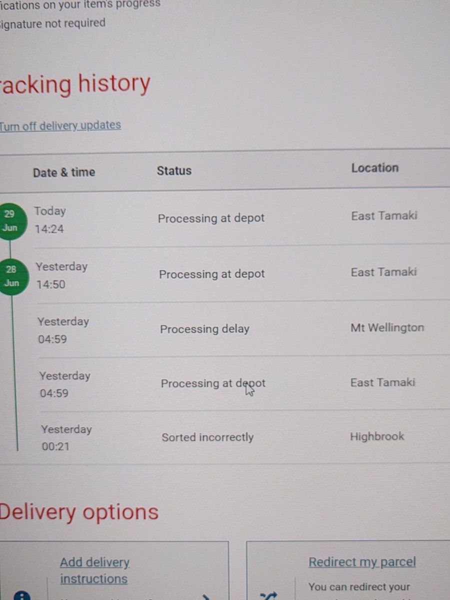 maakbow's tweet photo. @nzpost please stop calling it an overnight service if it's not. Picked up Wednesday, still sorting? https://t.co/M5ShqhXGYX