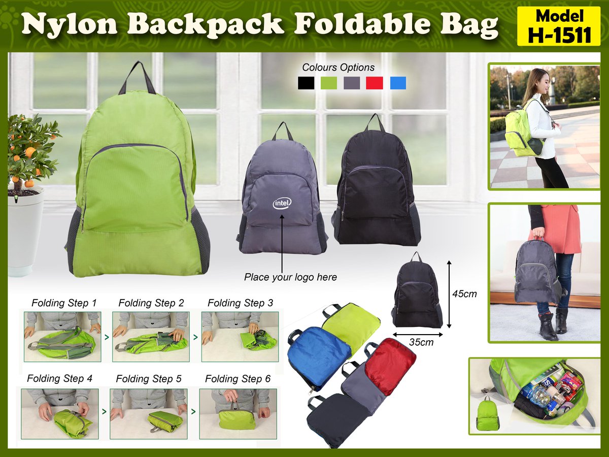 spazioofficial's tweet photo. Dear Sir/Madam, 
Please find below our new product NYLON BACKPACK FOLDABLE BAG - H -1511. https://t.co/Drur7HeTTc