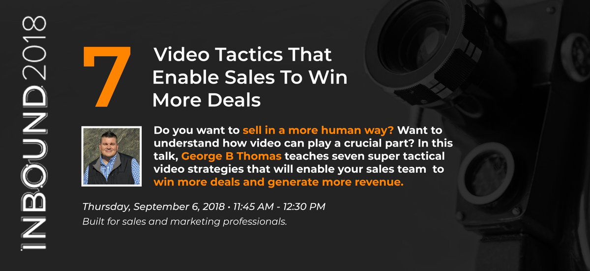 GeorgeBThomas's tweet photo. If you'll be at #INBOUND18, I hope to see you!
This talk is designed for sales and marketing professionals alike.
https://t.co/T5v1N5udPg
#Marketing #Sales #HubPartner
#HubSpotMasterClass https://t.co/uLEKeToEJ5