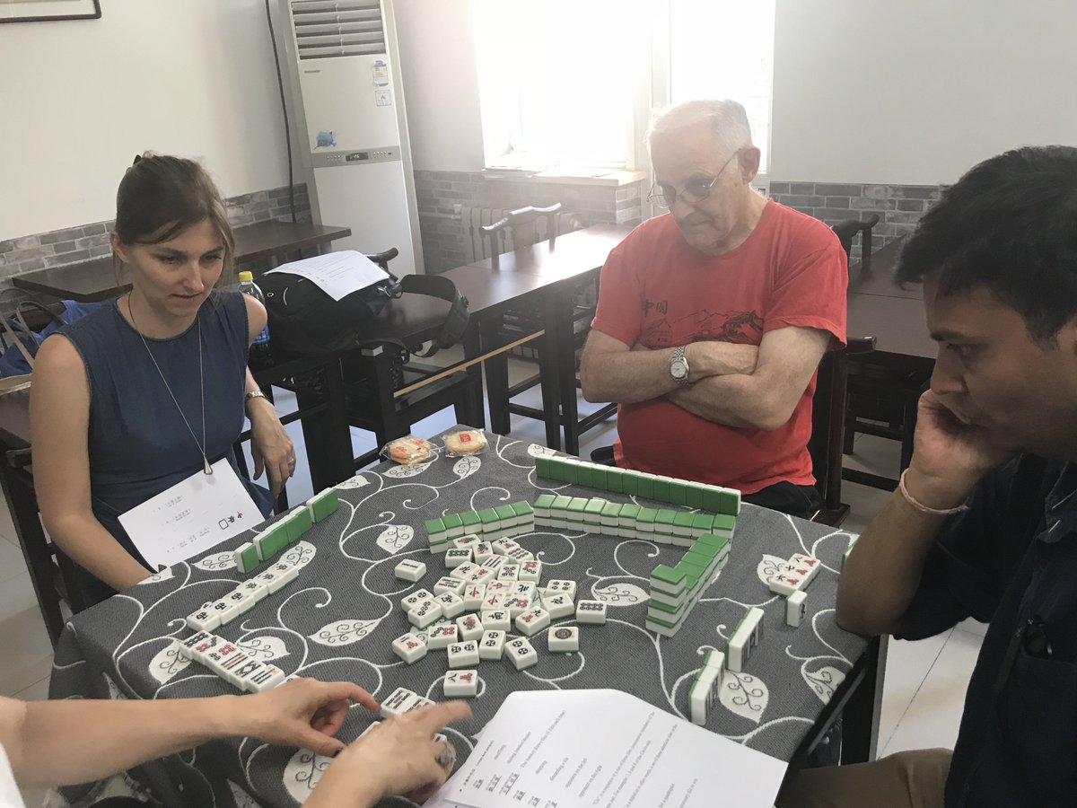 biccchina's tweet photo. Our students enjoyed yesterday a session of Mahjong, some were very good at it while others... :D

#LEarnChinese #chinese #China #BEijing #mandarin https://t.co/0K79zdkf0F