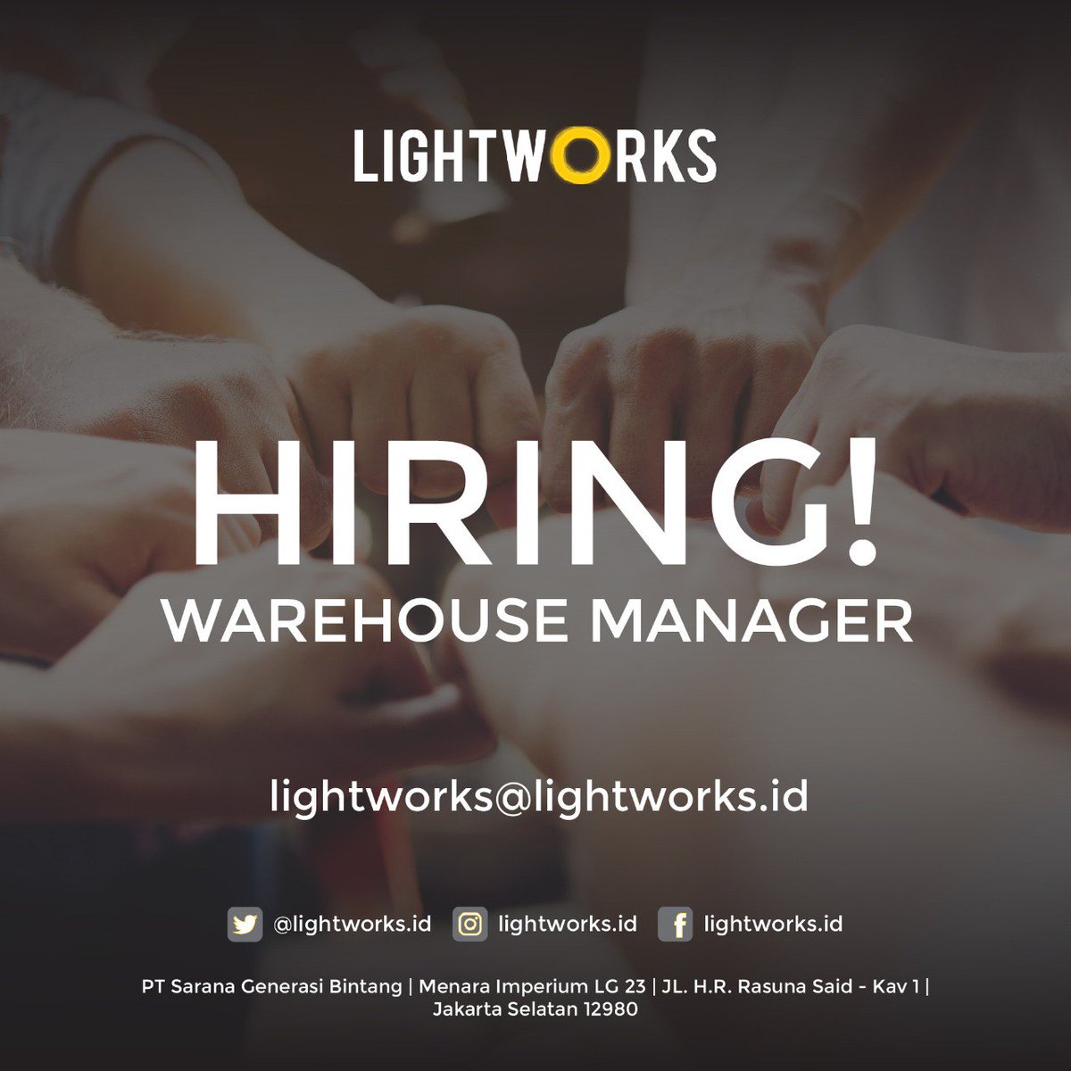 We're looking for:

1. Male
2. Age between 30 or above
3. Diploma or Bachelor of Engineering
4. Would be placed in Tangerang
5. Excellent in using Ms. Word and Ms. Excel
.
Feel free to submit your resume to the email above and we'll let you know the rest of the journey!