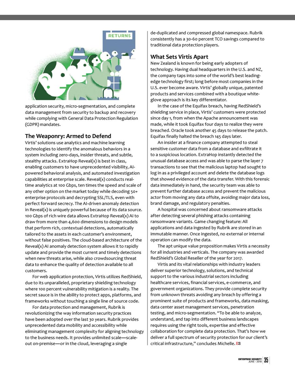 VIRTIS_USA's tweet photo. @VIRTIS_USA Named Top 10 Artificial Intelligence Solution Providers 2018.
"Enterprise Security Magazine"
#EnterpriseSecurity #Artificial_Intelligence #cybersecurity #security #DataProtection #virtisus https://t.co/7y23h7Rx7Y