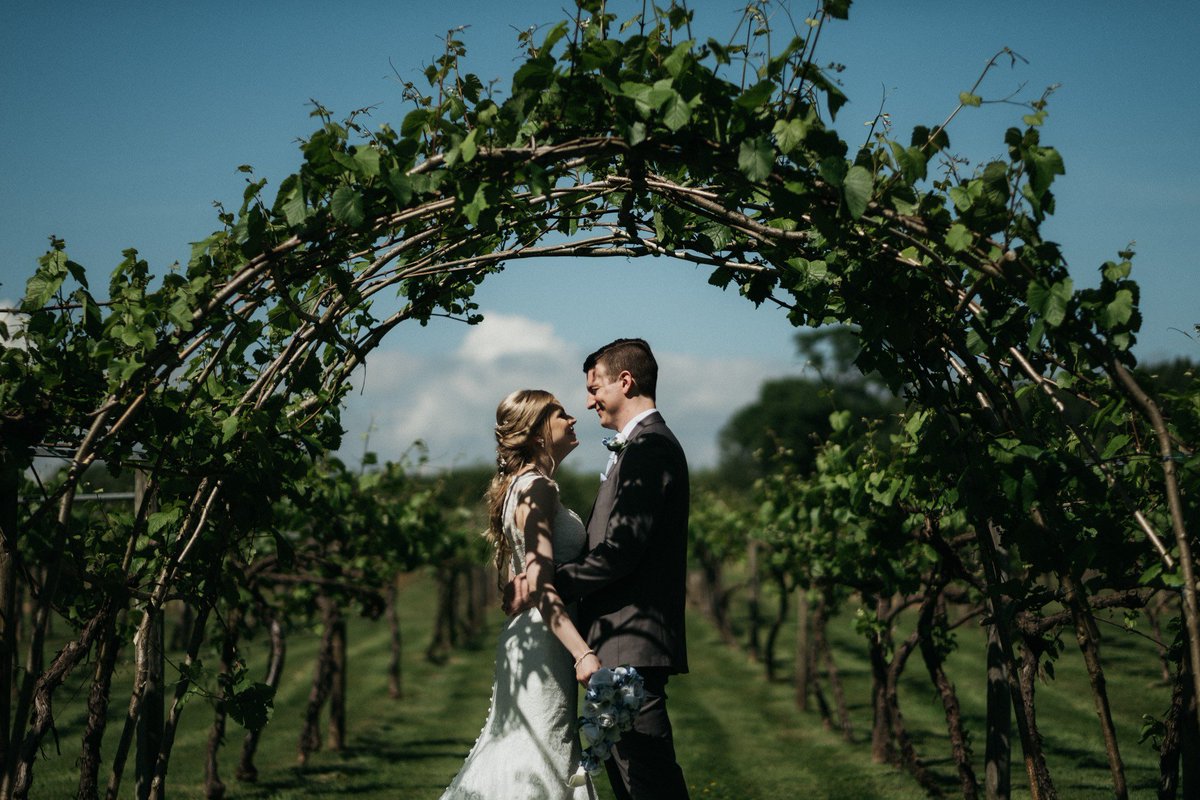 Rich and Fiona under our new vine arch! Photo: Stuart Dudleston

#threechoirs #threechoirsvineyard #vines #vineyard #vineyardwedding #hampshirewedding #brideandgroom #wedding