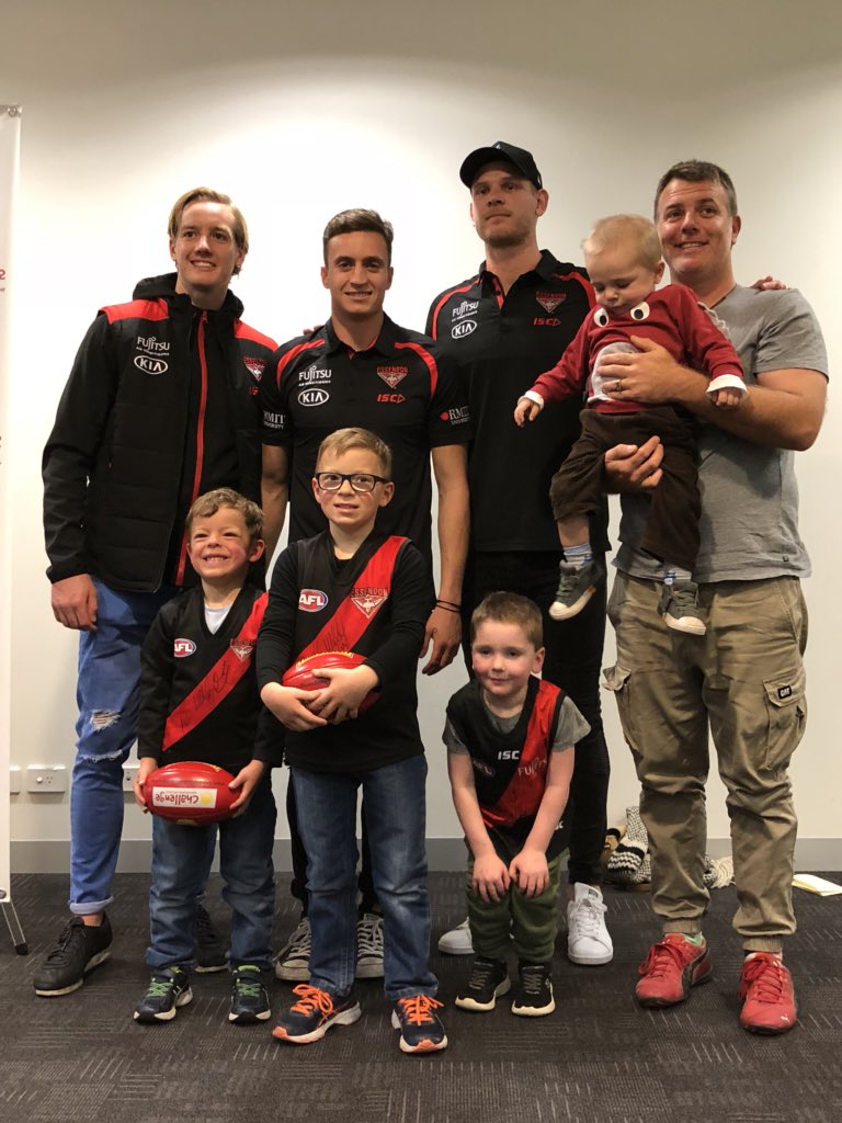 Great to visit some of the <a href="/Challenge_ORG/">Challenge</a> children and their families today. 
<a href="/EssendonFC/">Essendon FC</a> take on <a href="/NMFCOfficial/">North Melbourne FC</a> in the Tackling Childhood Cancer game this Sunday! 
Get behind the cause, text ‘Tackling’ to 0497222555 to donate.