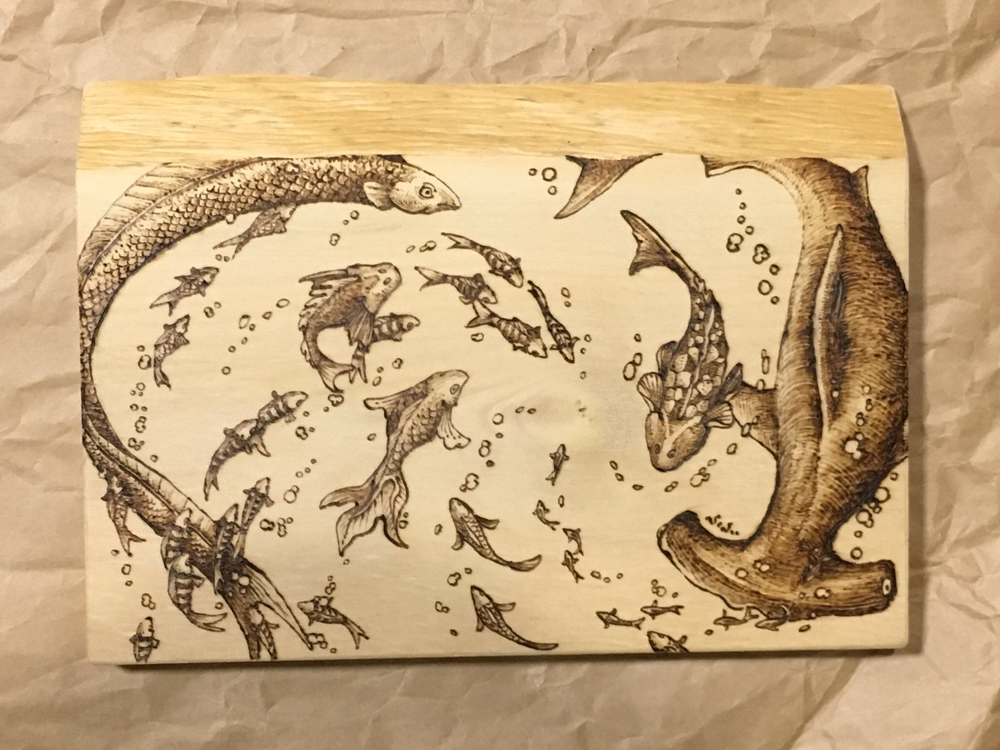 ひょっこり、こんにちは☆』ウッドバーニング(焼き絵)