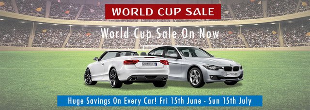 MotonetLimited's tweet photo. @MotonetLimited are celebrating the #WorldCup with a huge #sale.  All cars have been reduced until 15th July. Visit https://t.co/f3ot08dIe3 to see over 100 cars in stock #ENG #WorldCup2018 #UsedCars https://t.co/d8orkSrxee