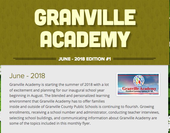 GranAcademyNC's tweet photo. Check out the most recent edition of #GranvilleAcademy for June 2018!
https://t.co/6m13ZyrBCo
Apply to GA today: https://t.co/9hbh2aXNHh https://t.co/VxjEVOxxph