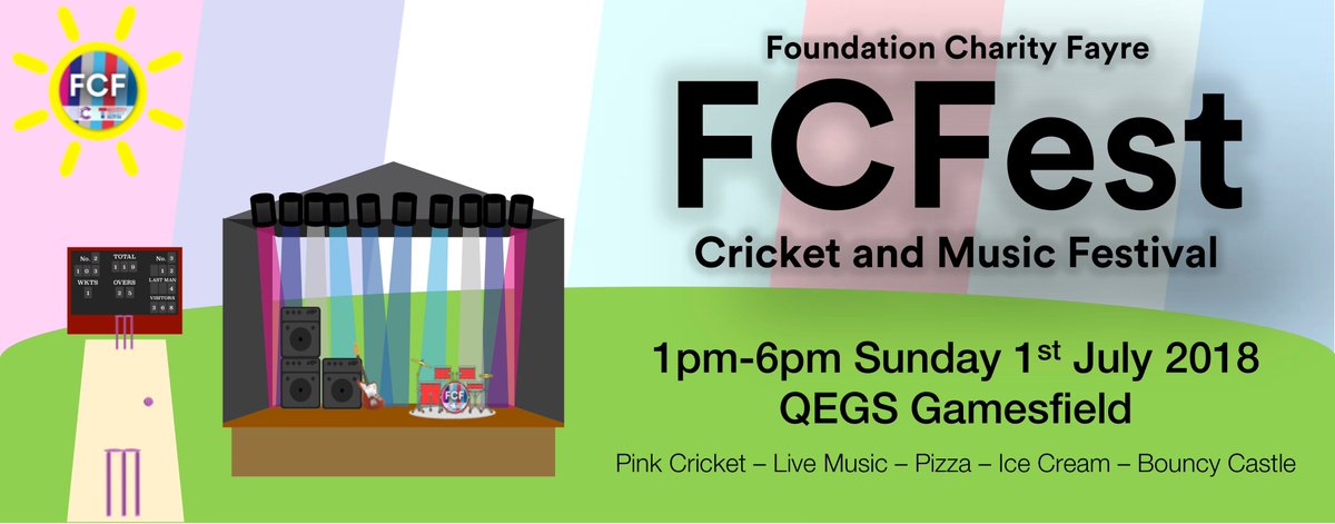 QEGSYorkshire's tweet photo. Reminder! This Sunday 1pm – 6pm the FCF Pink Cricket tournament will be held at the Games Field. Teams from QEGS will face a @WGHSYorkshire team &amp; The Highwaymen. Live music, stalls and refreshments. All money raised will go to the @TeenageCancer @CR_UK 🏏😎#charity #familyfun https://t.co/hRXlmaTGlf