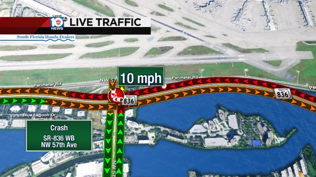 Crash on SR-836 WB at NW 57th Ave #traffic https://t.co/Hu1HT9y3lE