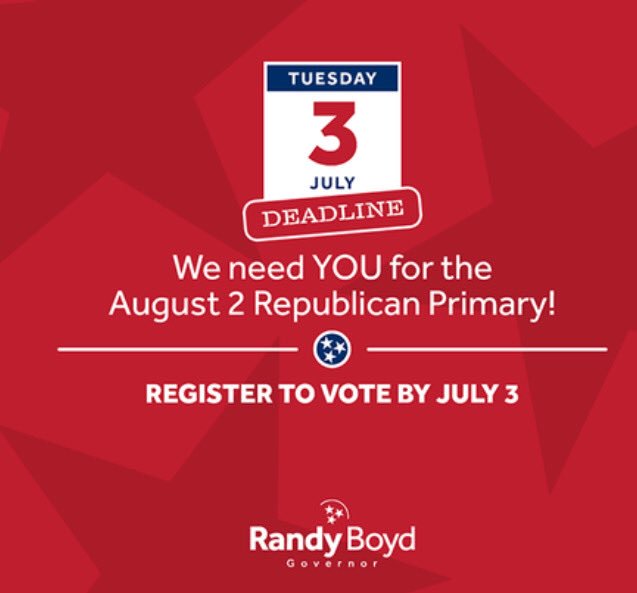 This month is almost over and August 2nd is right around the corner! Every vote counts so make your voice heard as ⁦@randyboyd⁩ appreciates your support! #StateOfOpportunity #RunWithRandy