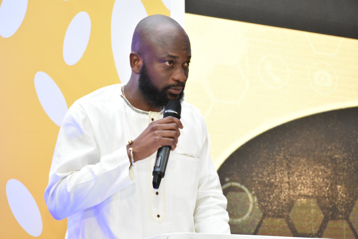 MTNGhana's tweet photo. Ag. CMO Mr. Noel Kojo-Ganson (@Leonno12) addressing audience at the #MTNAppsChallenge v5.0 Awards Night. ##MTNAppsChallenge https://t.co/2ZizsXSr0q