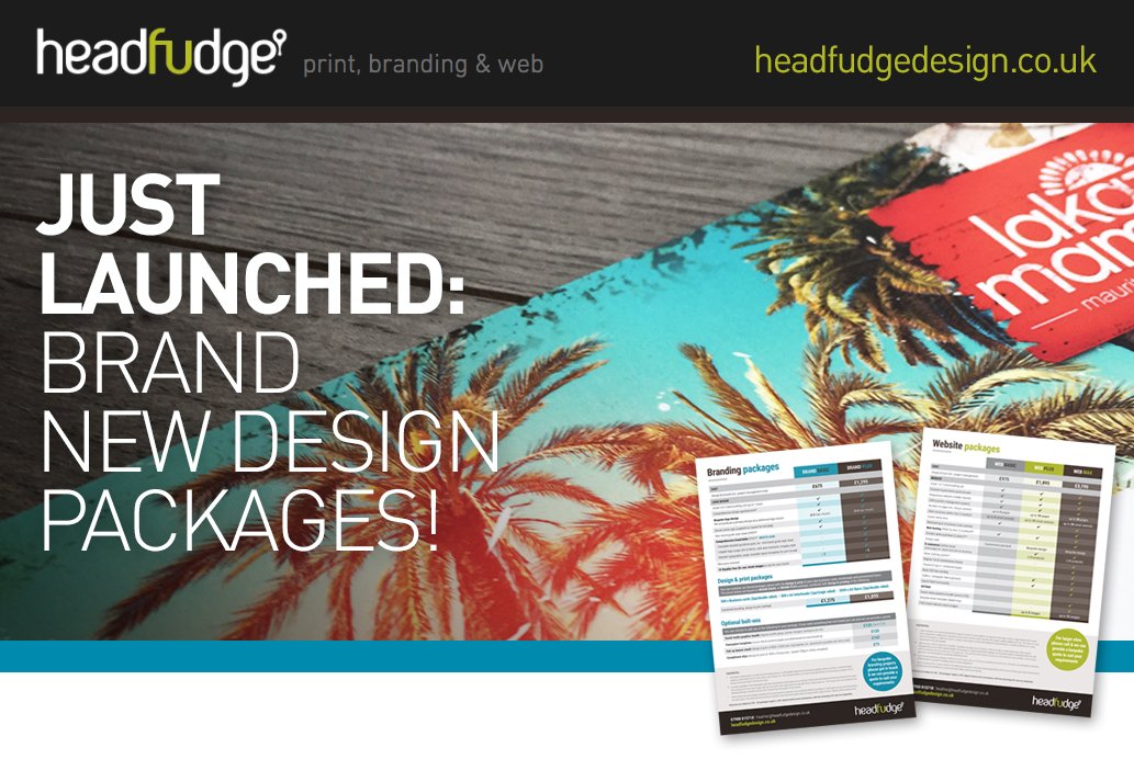headfudge's tweet image. Just launched: Design packages for start-ups and SMBs - headfudgedesign.co.uk/our-packages