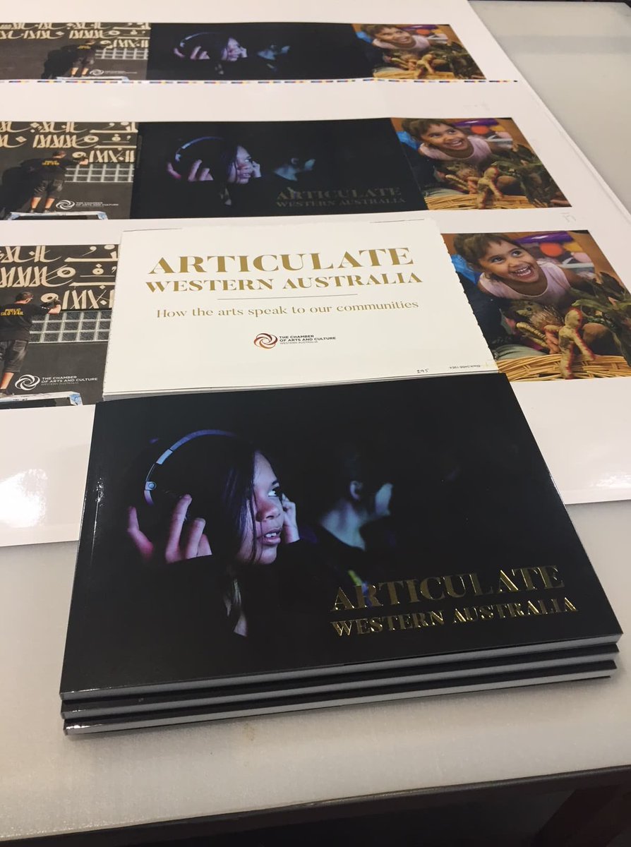 ArtsCultureWA's tweet photo. This project would not have been possible without the help of Quality Press. Some behind the scenes snaps of our #ARTiculateWA anthology coming together. #ArtsImprovesLives https://t.co/LCfkaz9pj9