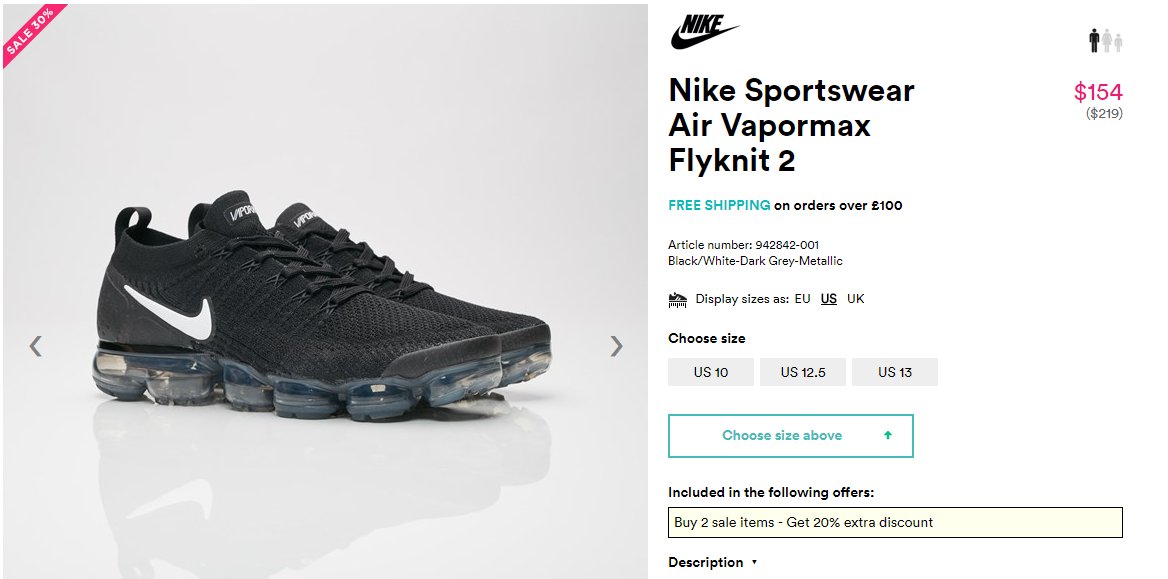 BallinSneaks's tweet photo. Nike Vapormax 2 Black/White buy 2 get 20% off https://t.co/rIB2LwIcFo https://t.co/4smTuJbePM
